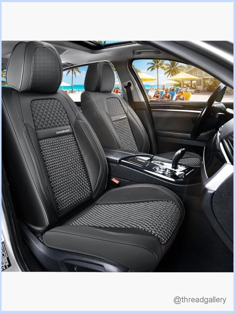 Universal Waterproof Faux Leather Car Seat Covers 2-Pack Front Seat Protectors